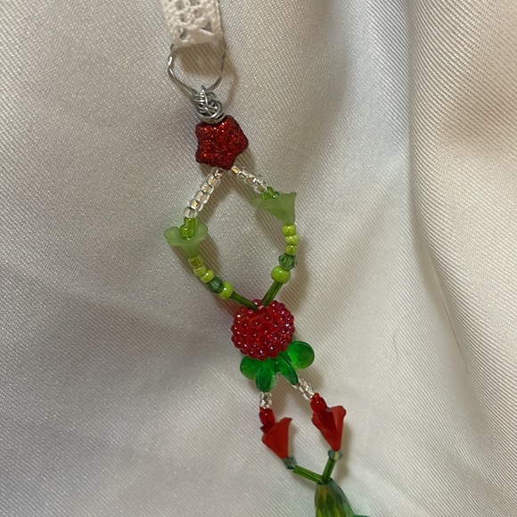 Handmade Christmas Ornament or Sun Catcher w New, Vintage & Upcycled Beads - Picture 5 of 6